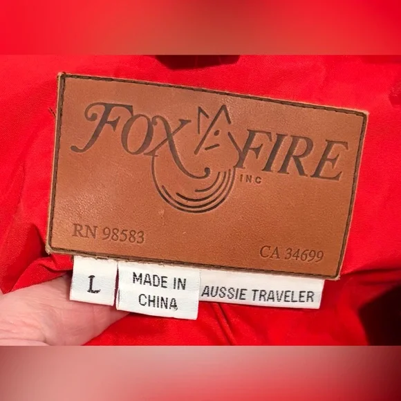 Fox Fire “Aussie Traveler” Red Hooded Rain Jacket – Size Large Outdoor Hiking - Picture 5 of 11